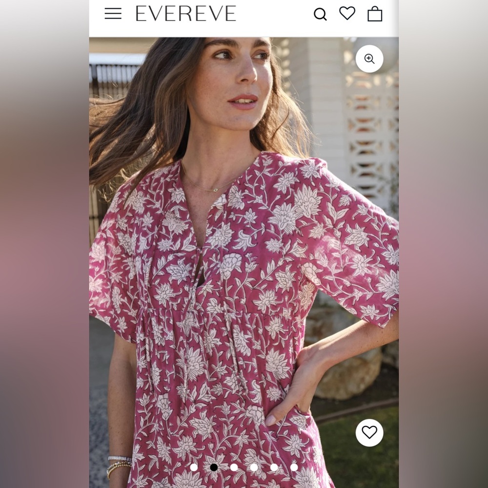 Emerson Fry Red/white Floral Isla Evereve tiered Mini Dress sz M/L - Picture 2 of 8